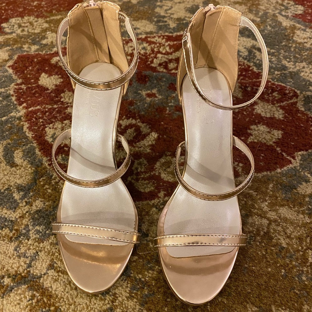 David’s Bridal Rose Gold heels